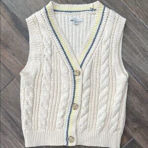 American Eagle Knit Cream Sweater Vest